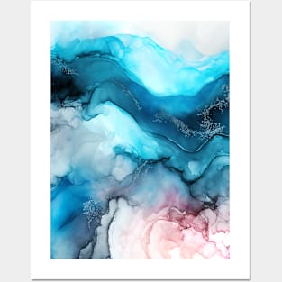 Blueberry Pink - Abstract Alcohol Ink Art Posters and Art